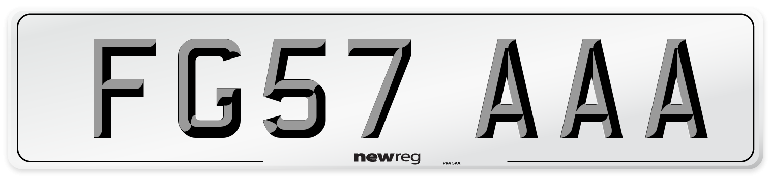 FG57 AAA Number Plate from New Reg
